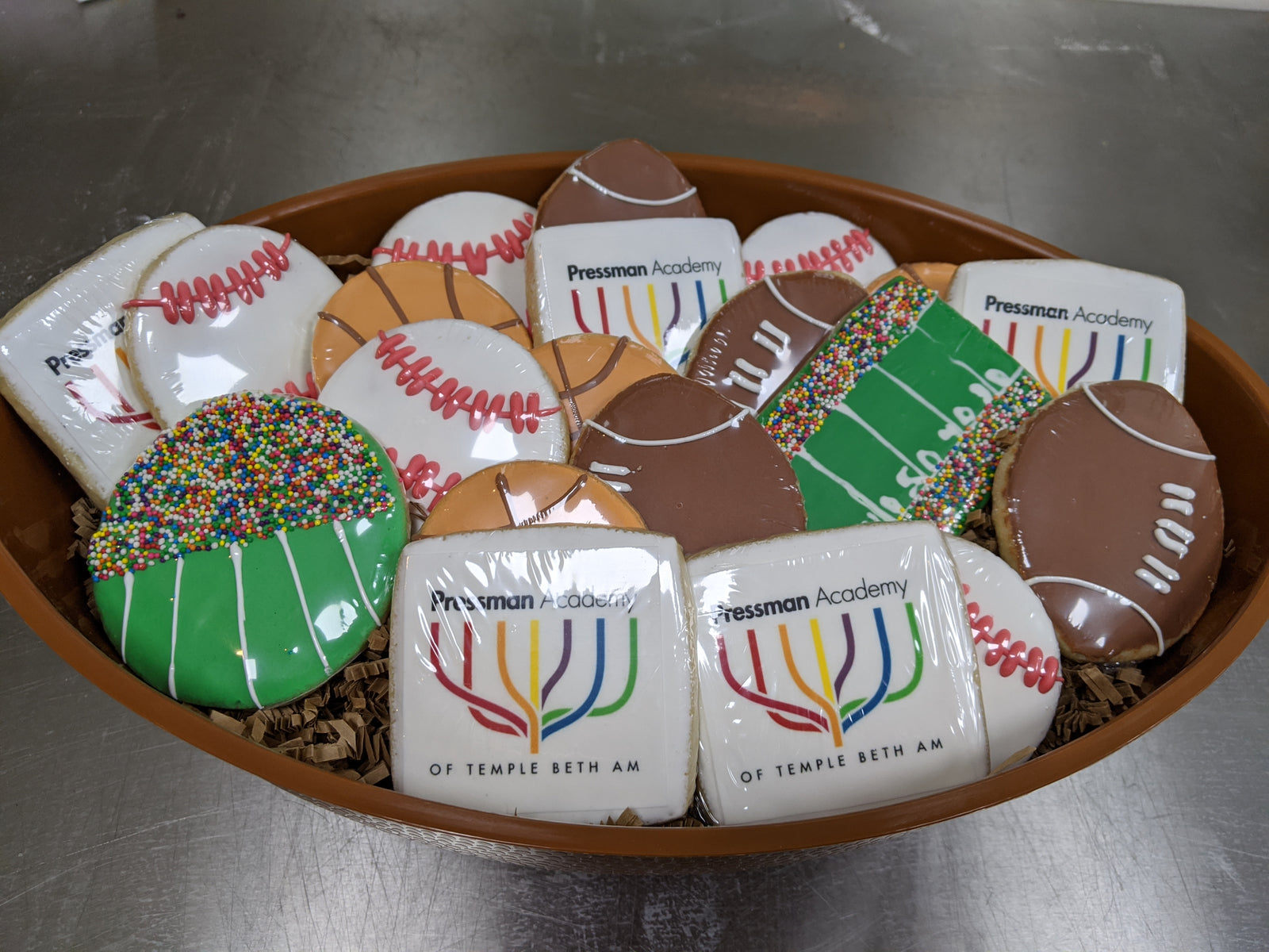 Kosher Cookie Custom Order for Pressman Academy With A variety of cookies in a bowl
